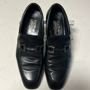 Title:
Salvatore Ferragamo Black Leather Bit Loafers Size M10 9D Elegant